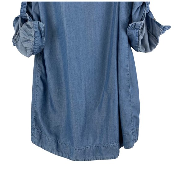**SOLD**Pilcro and Letterpress Anthropologie Off the Shoulder Chambray Dress - Picture 2 of 6